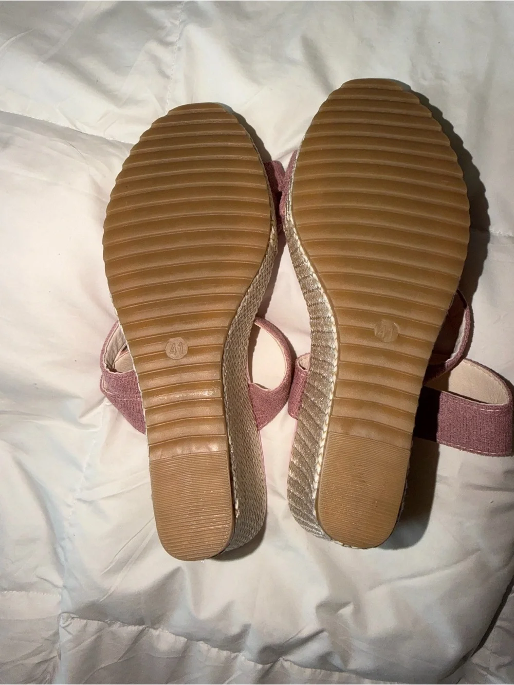 Pink Espadrille Wedge Sandals with Strappy Upper